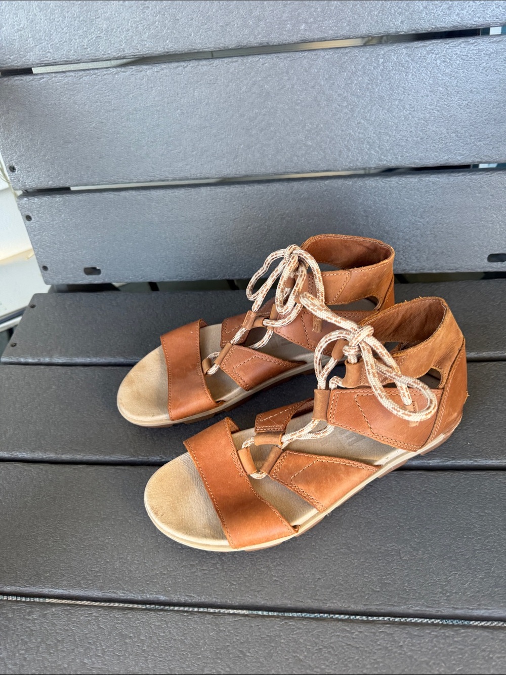 Sorel Women's Brown Lace-Up Gladiator Sandals size 12